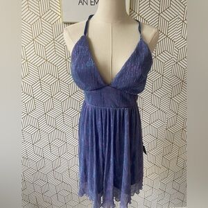 Lulus NWT stop the show metallic skater dress size extra small.